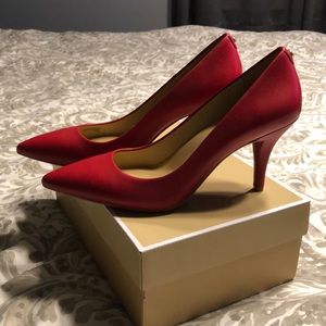 Michael Kors red leather heels